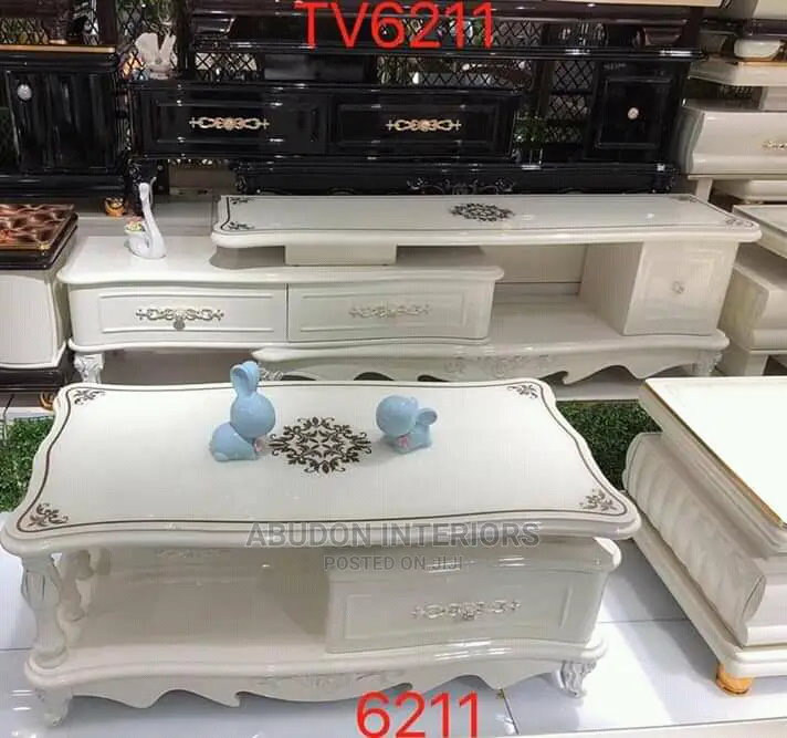 Royale White TV Stand and Center Table