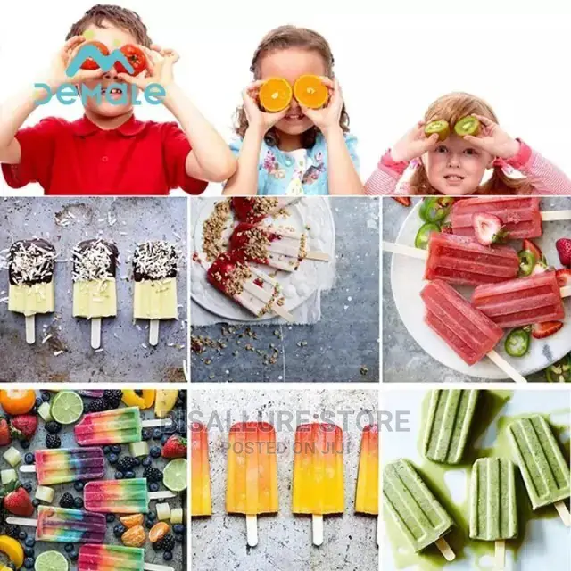 10 Slot Silicone Ice Cream Popsicle Mold With 50 Sticks