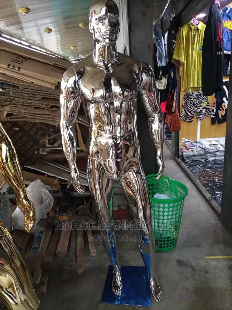 Silver Huge Body Male Mannequin With Face