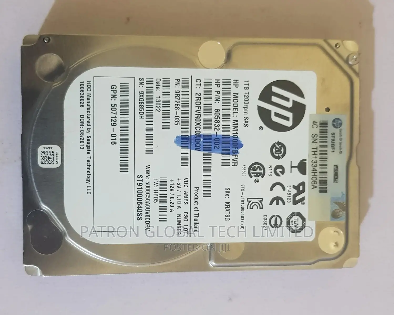 1tb 7200rpms HP Sas Hard Drive