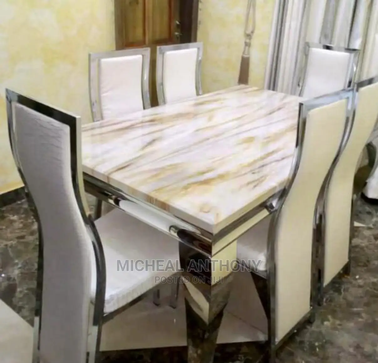 Comfortable Dining Table With Six Chairs