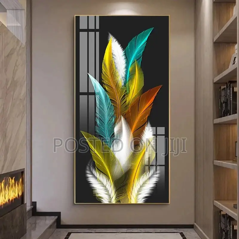 Modern Nordic Art Feather Canvas Painting on the Wall