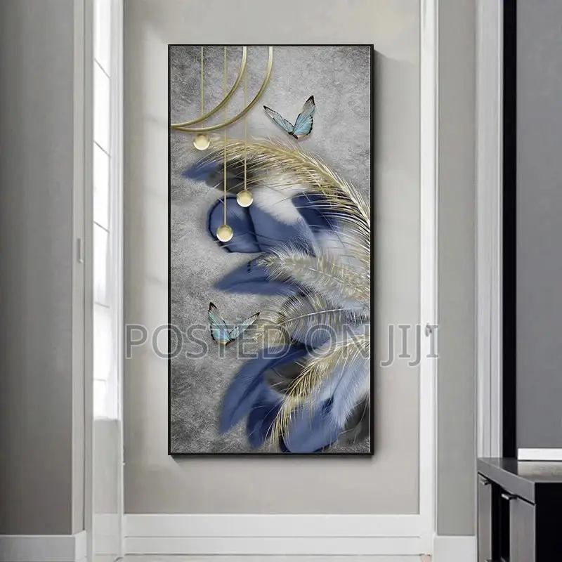 Modern Nordic Art Feather Canvas Painting on the Wall