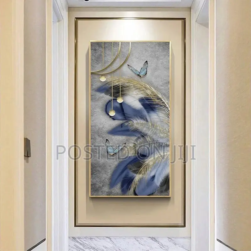 Modern Nordic Art Feather Canvas Painting on the Wall