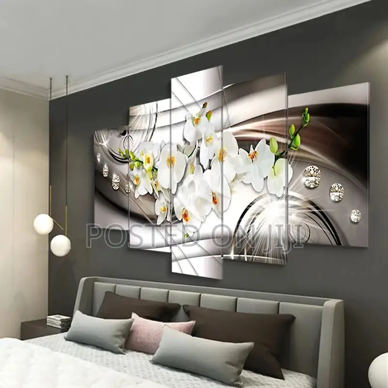 5 Pieces Bright Floral Canvas Painting