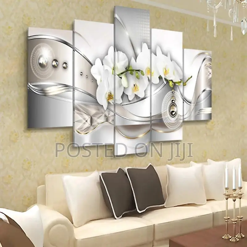5 Pieces Bright Floral Canvas Painting