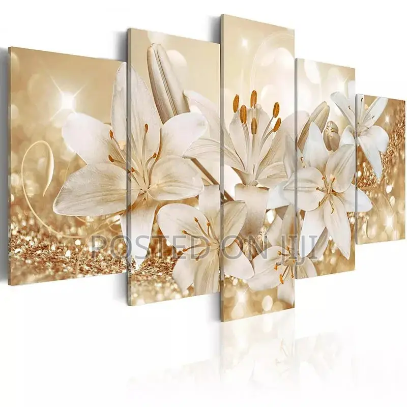 5 Pieces Bright Floral Canvas Painting