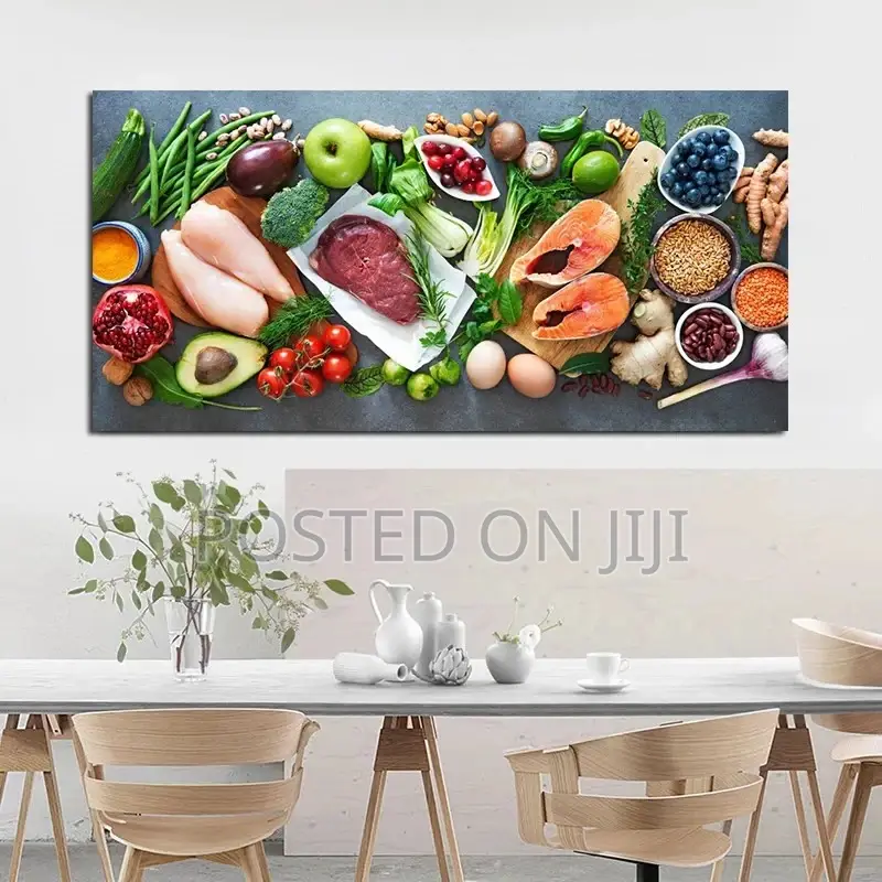 Kitchen Wall Art Vegetables And Meat Poster Printing