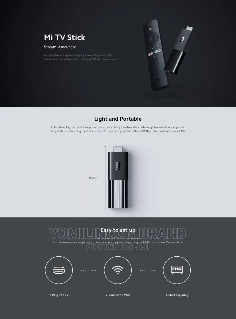Mi Tv Stick With Built in Chromecast (Black)