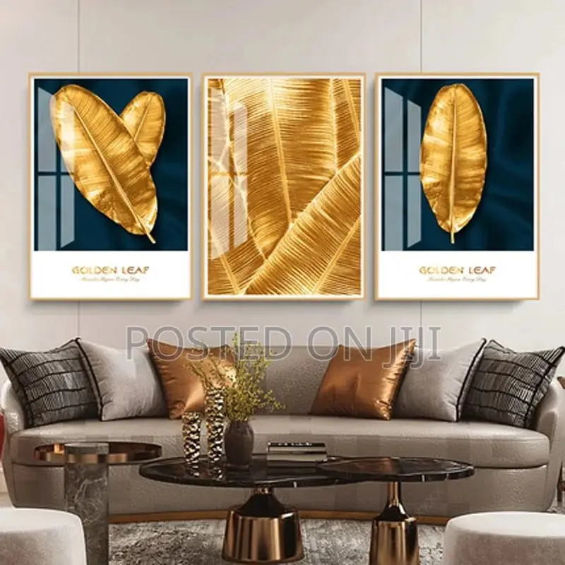 Abstract Golden Plant Leaves