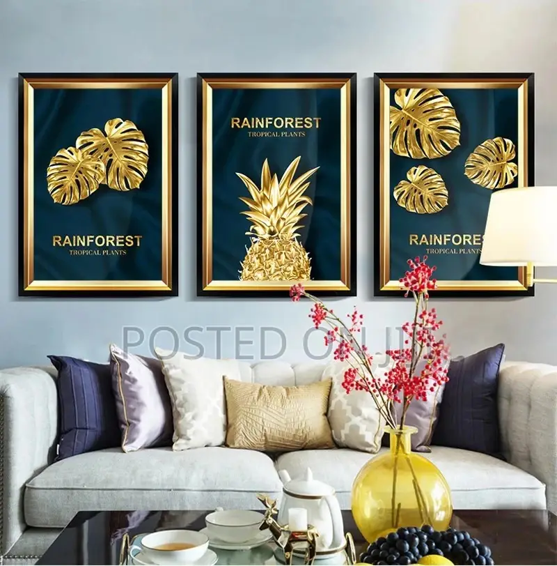 Abstract Golden Plant Leaves