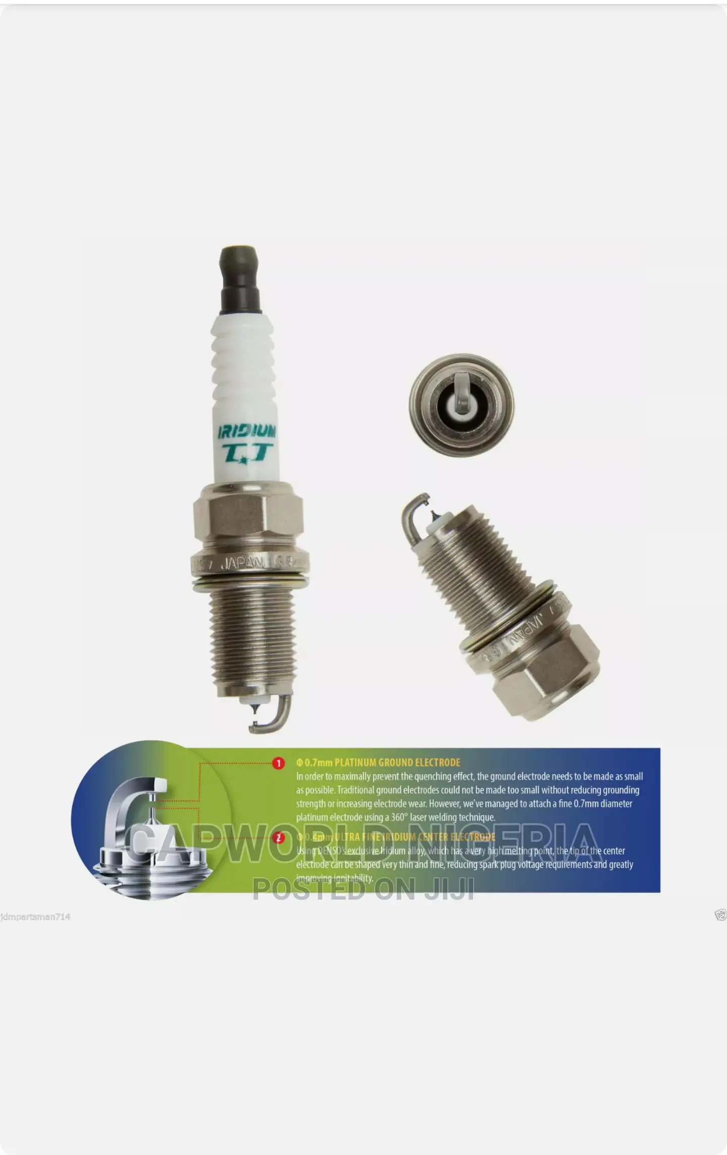 Genuine Denso ITV20TT / 4719 Iridium TT Spark Plugs