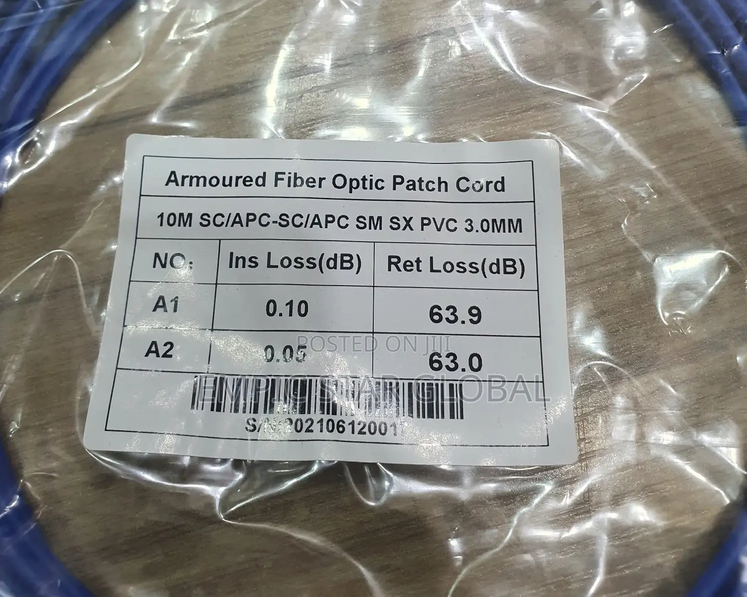 Armoured Fiber Optic Patch Cord Sc/Apc-Sc/Apc 10m Sm 3.0m