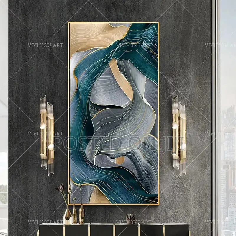 Black and White Gold Modern Art