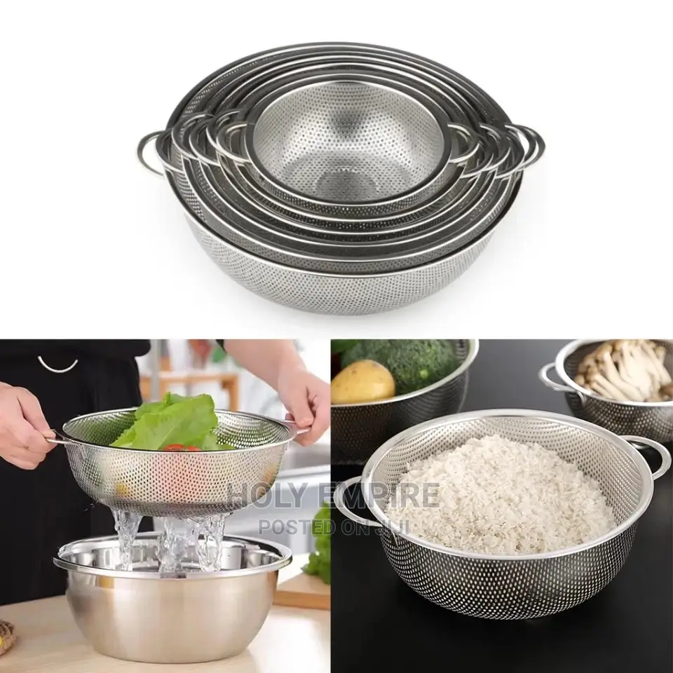 304 Stainless Steel Large Rice Washing Bowl Silver