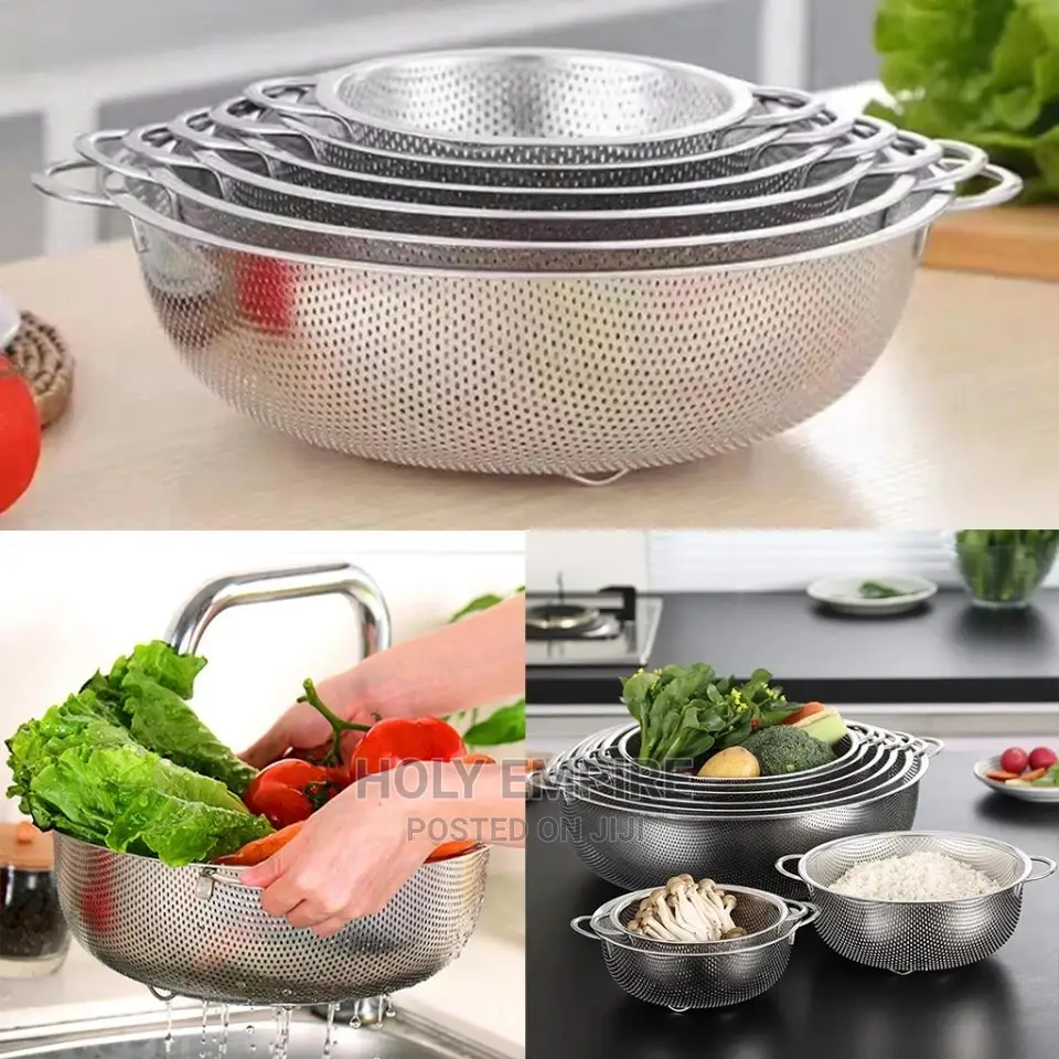 304 Stainless Steel Large Rice Washing Bowl Silver