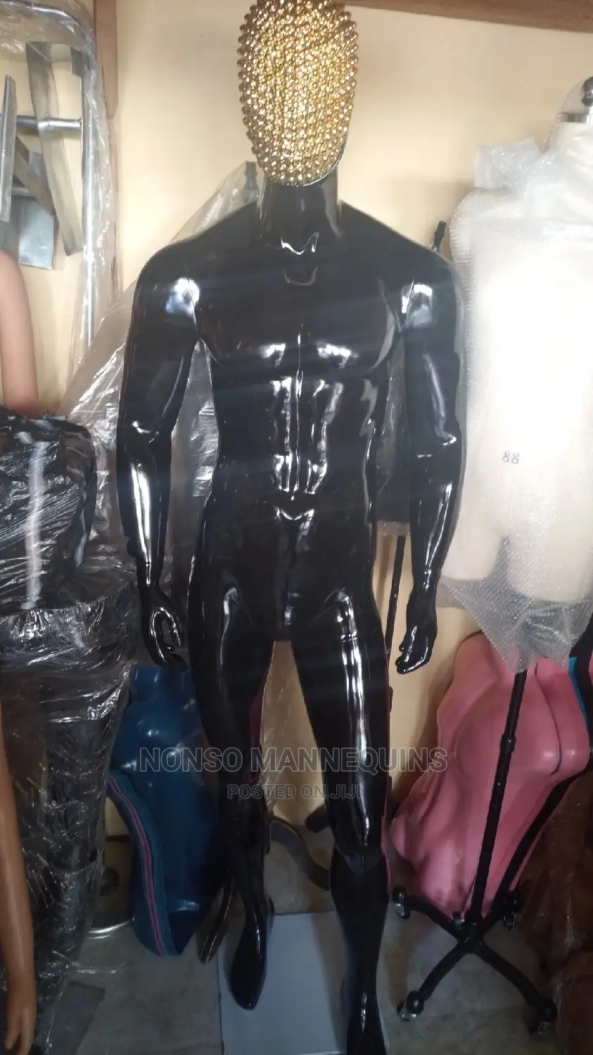 Gold Face and Black Body Fibre Male Mannequin