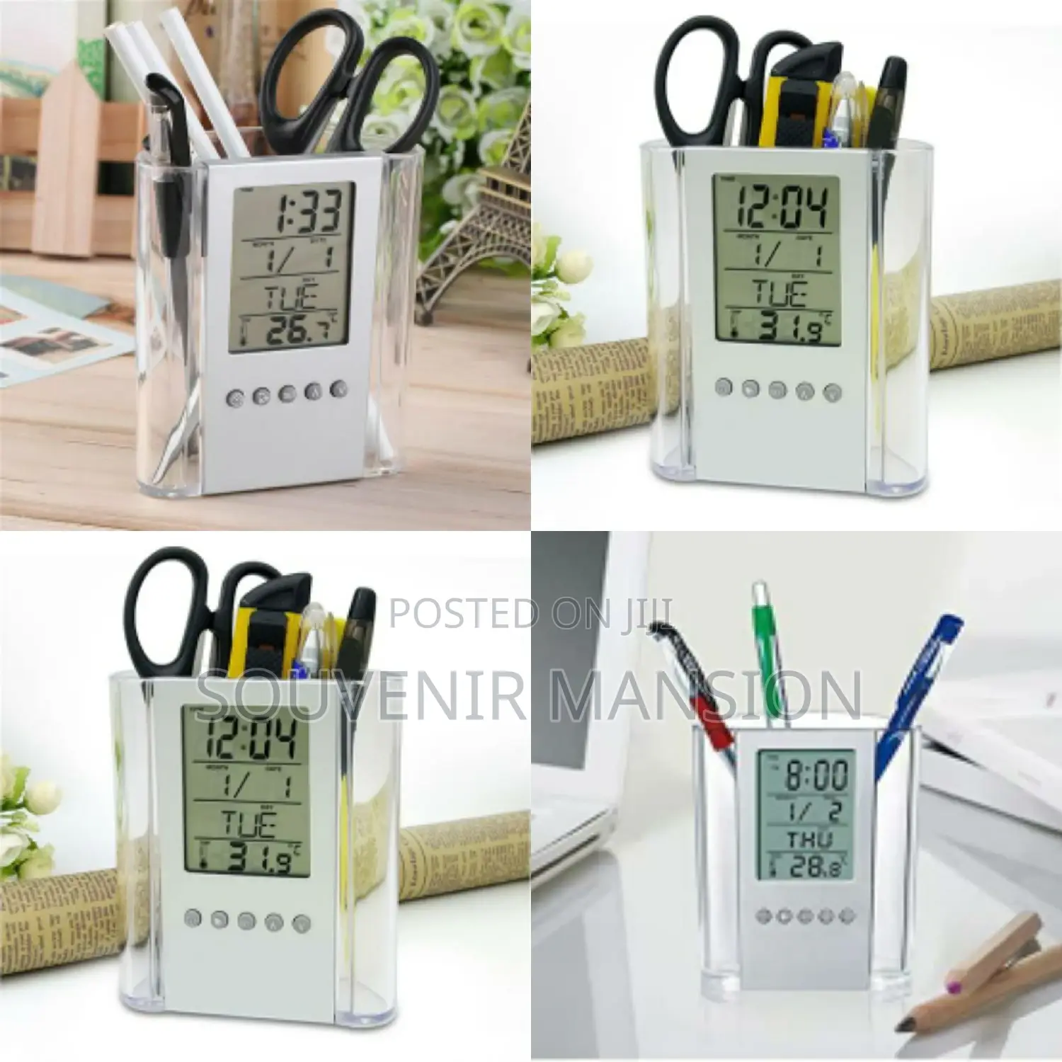 Pen Holder With Digital Clock and Temperature