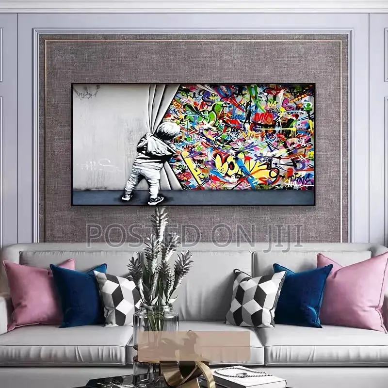 Wall Art Behind the Curtain