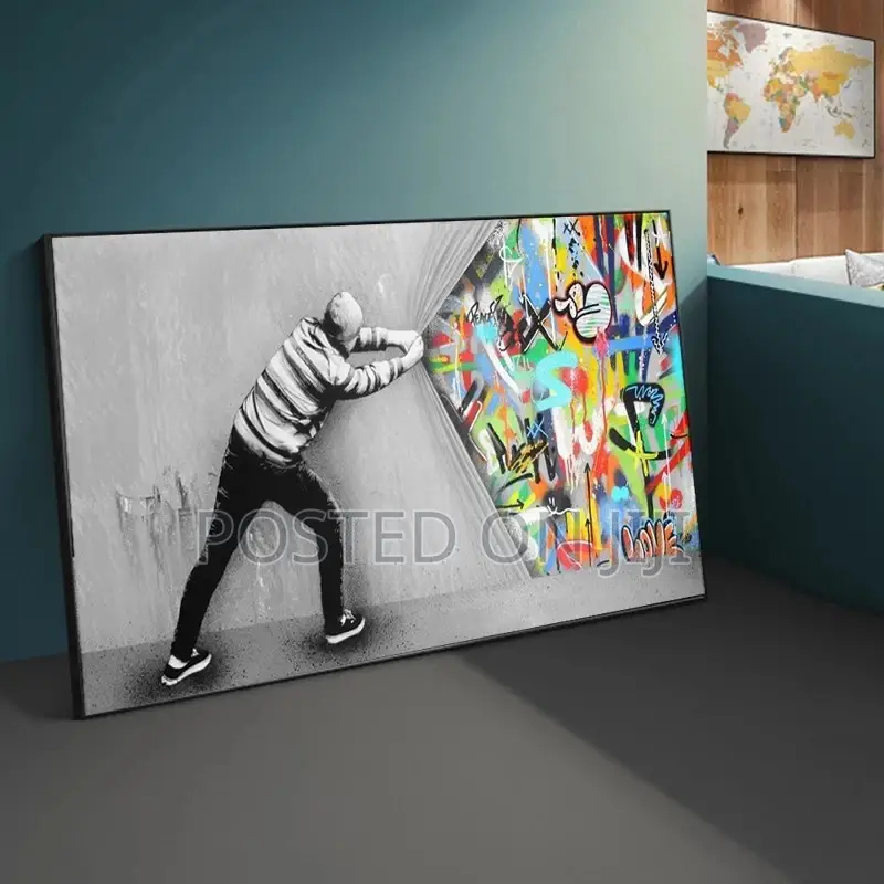 Wall Art Behind the Curtain