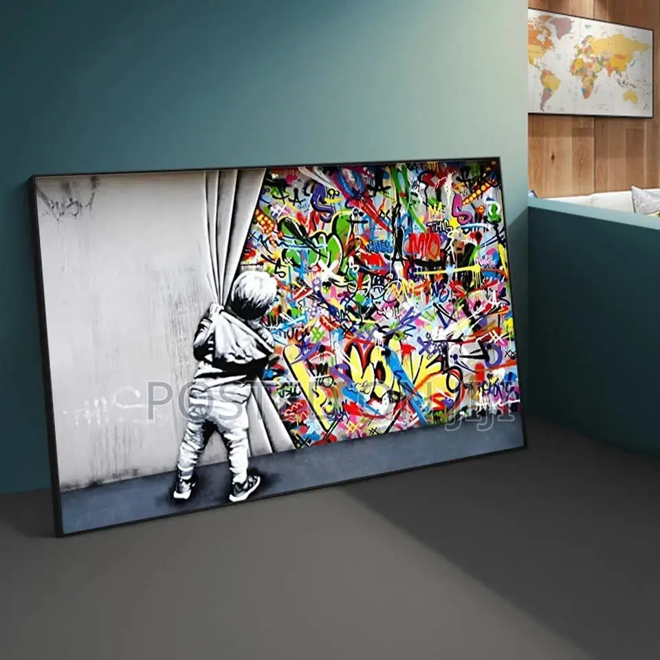 Wall Art Behind the Curtain