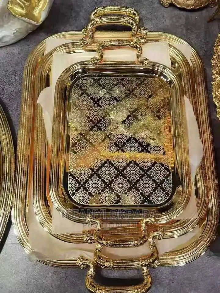 3 Pic GOLD TRAY