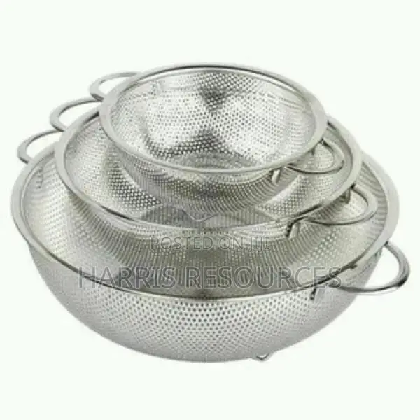 3pcs Stainless Steel Collander Bowl 22.5cm, 25.5cm, 28.5cm