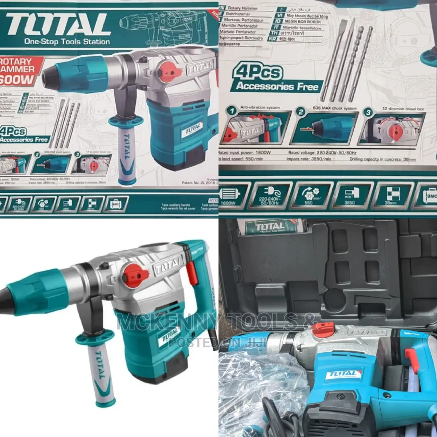 Rotary Hammer SDS Max 1600w Total