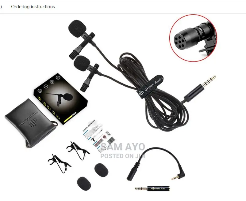 Double-Headed Lavalier Microphone(Can Be Used by 2 People 