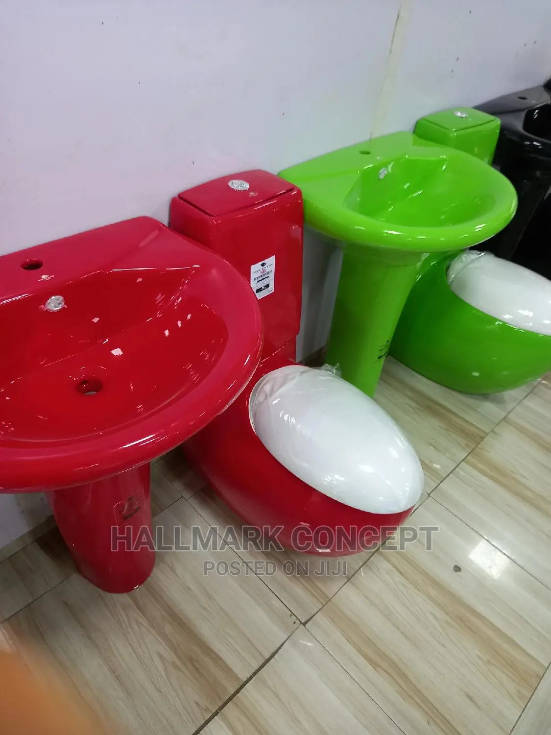 Coloured Egg Shaped Water Closets.