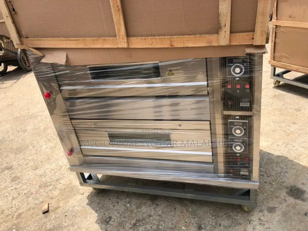 4trays ,2 Decks Industrial Gas Baking Ovens With Under Shelf