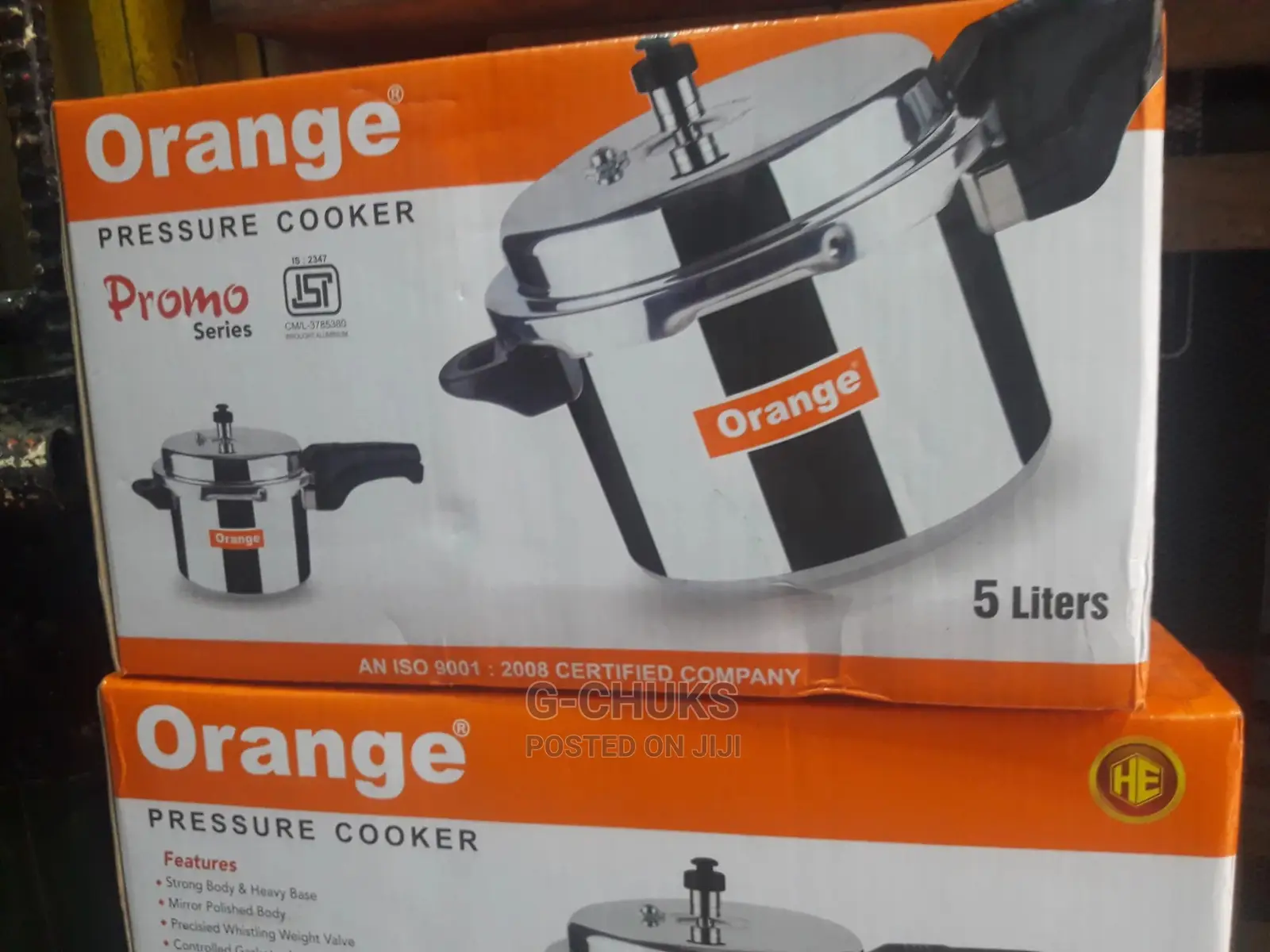 Orange Pressure Pot Cooker - 5litres