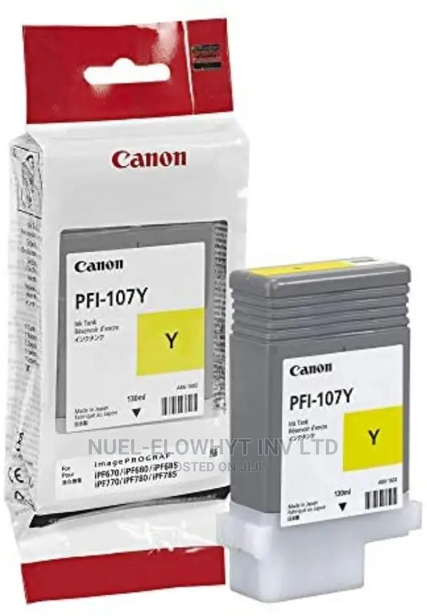 Canon PFI-107Y 130ml Ink Tank for Ipf680/685/780/ Yellow
