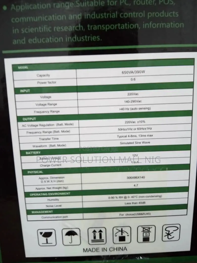 0.65kva (650va) Vetronics Inline-Interactive UPS
