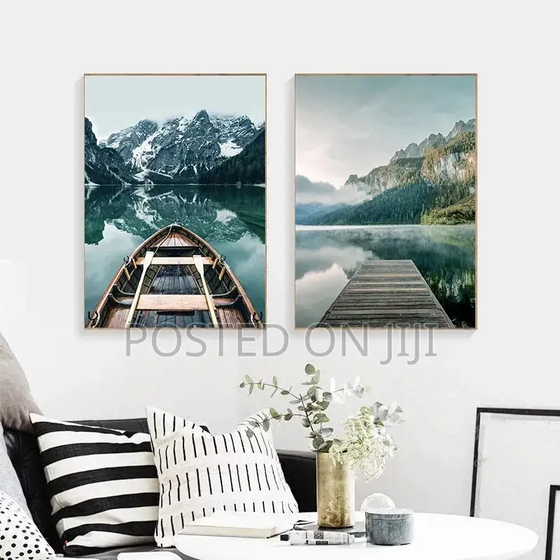 Mountain Lake Boat Print