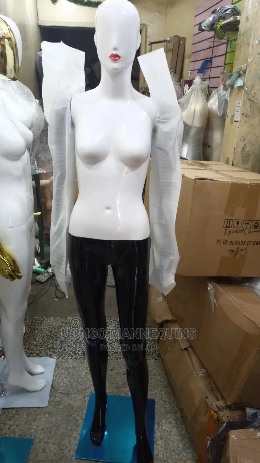 Red Lips Black and White Body Female Mannequin