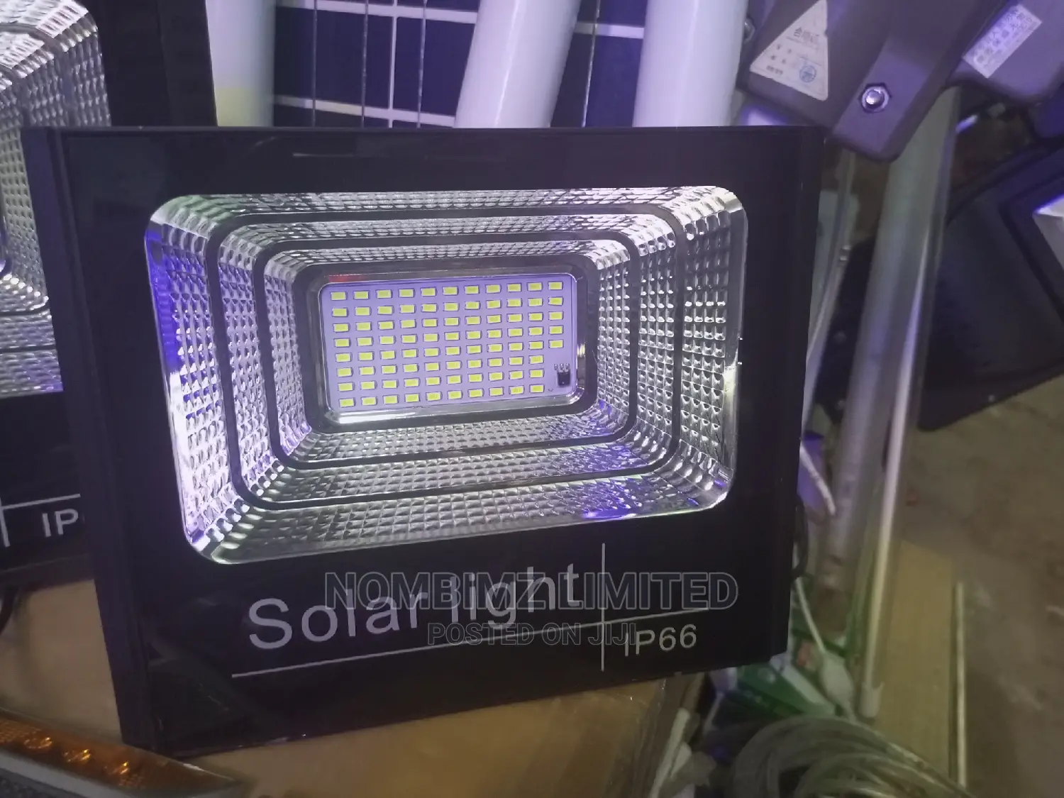 100w All in One Solar Flood Light Black