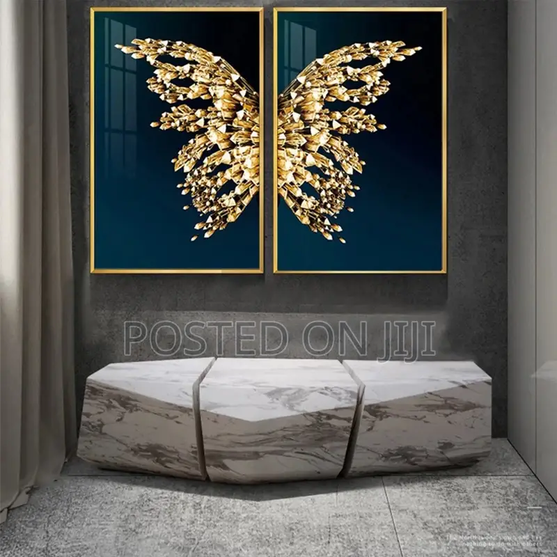 Golden Butterfly Wings Abstract Canvas