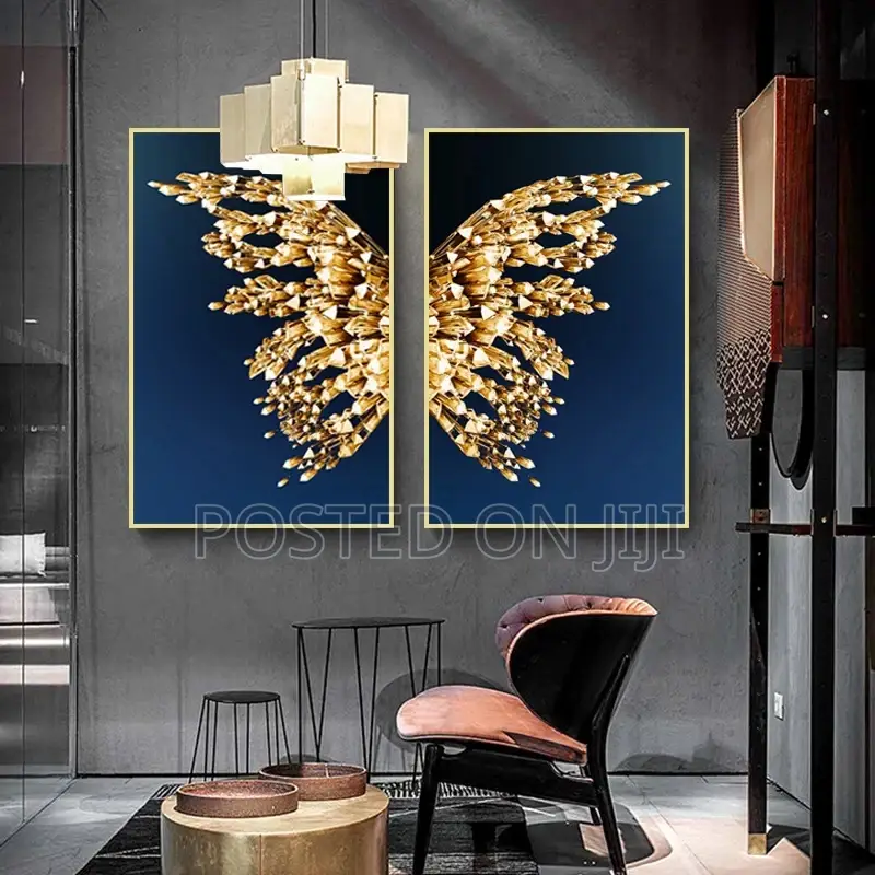 Golden Butterfly Wings Abstract Canvas