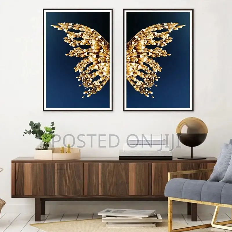 Golden Butterfly Wings Abstract Canvas