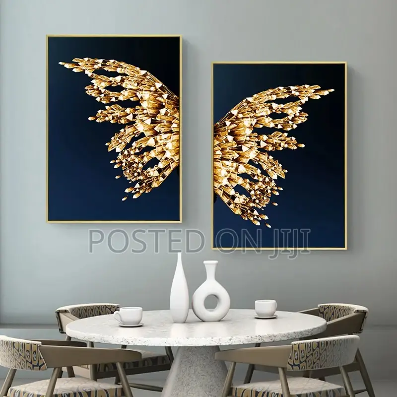 Golden Butterfly Wings Abstract Canvas