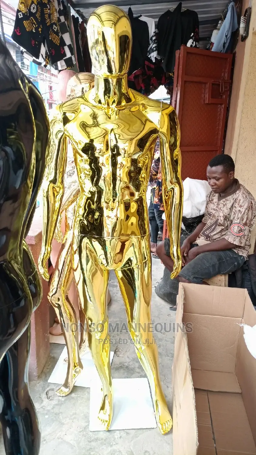 Medium Size Gold Male Full Body Display Chrome Mannequins