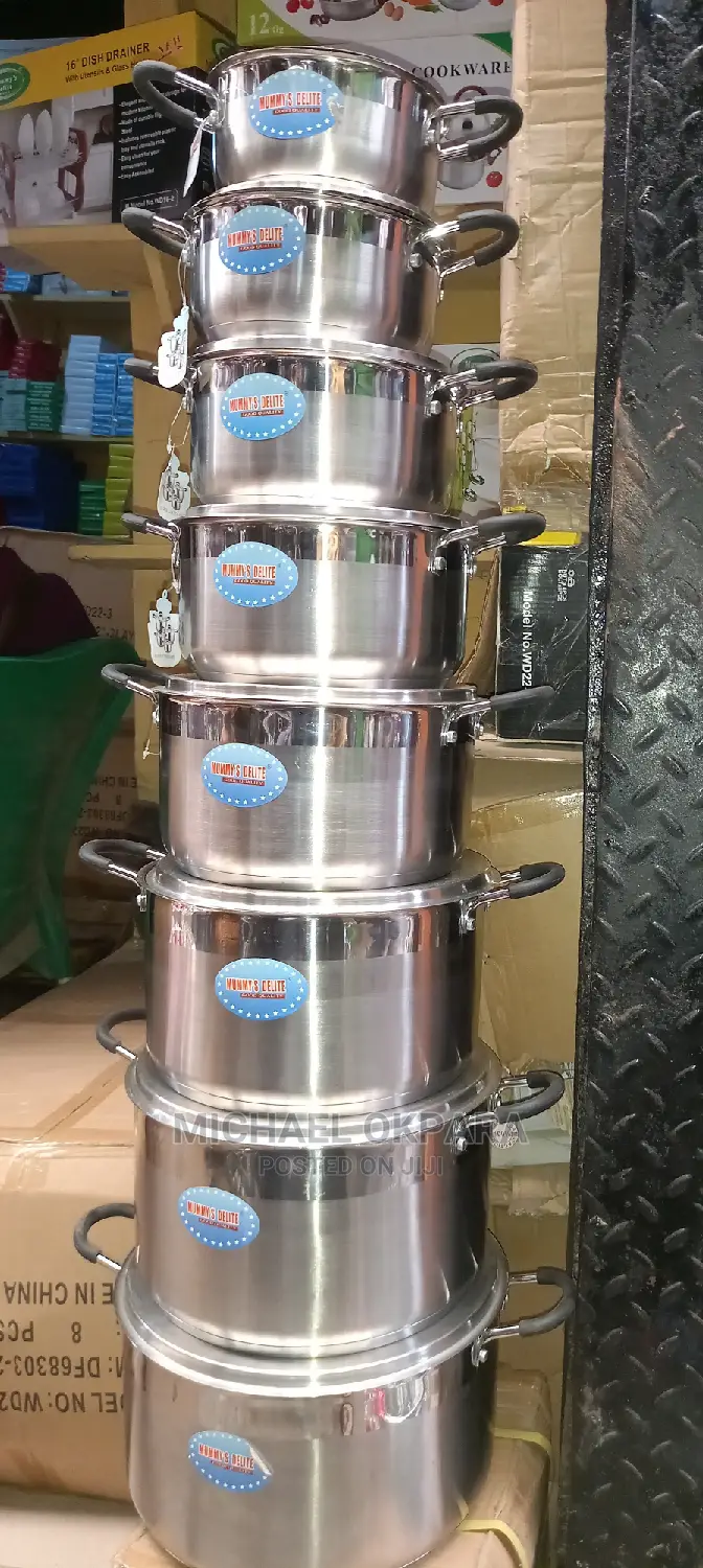 8 Sets of Heavy Stainless Pots