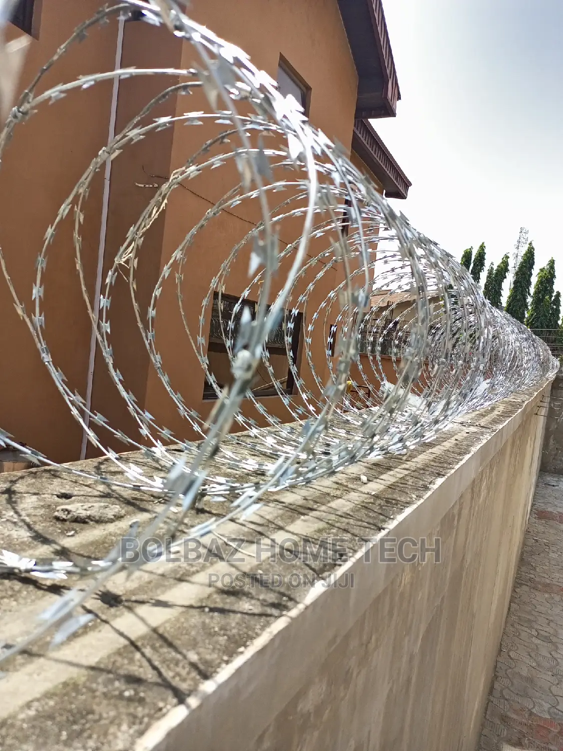 Perimeter Fencing; With Razor Security Barb-Wire