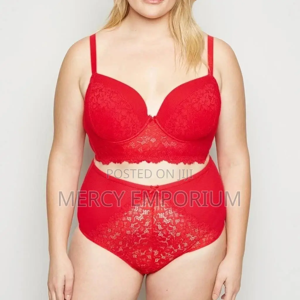 Red Lace Bra With Matching Panties. Bra 42C and 42DD
