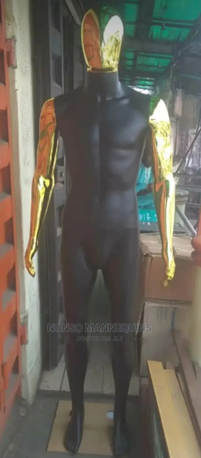 Matt Black and Gold Male Mannequin