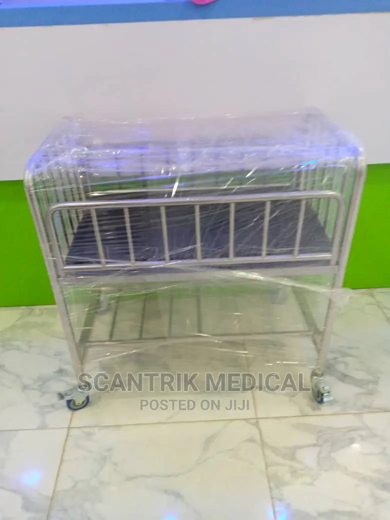Hospital Baby Cot Stainless Steel With Wheels