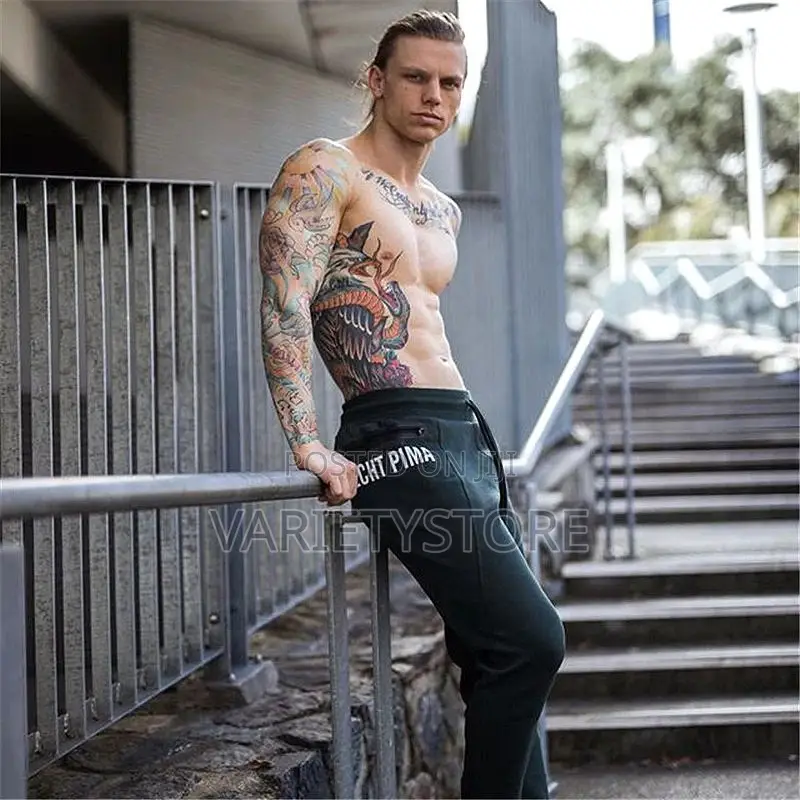 Muscular Giants Men Sweatpants Zipper Pocket Sport Pants