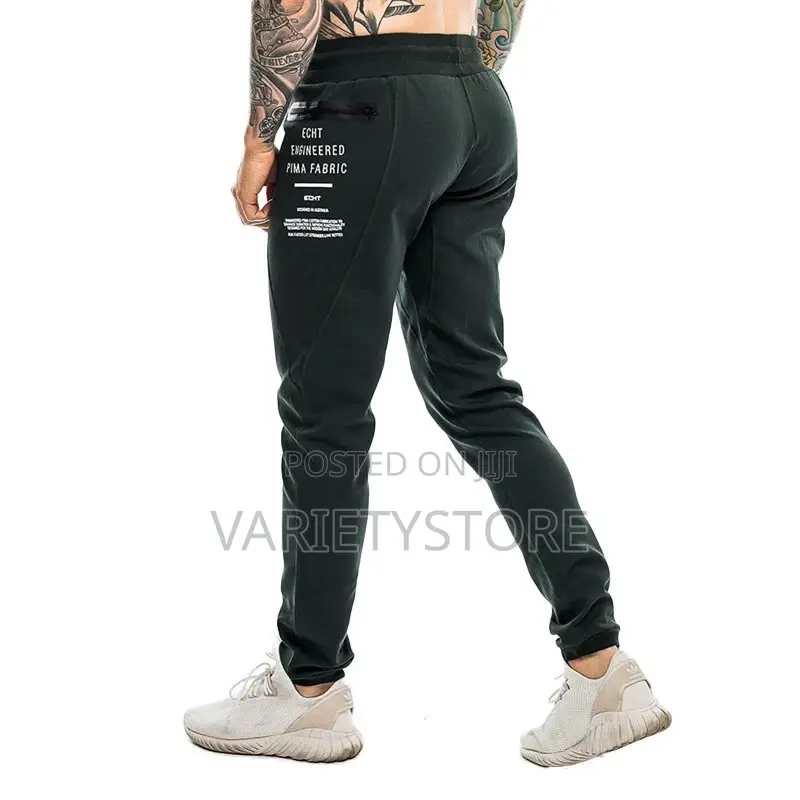 Muscular Giants Men Sweatpants Zipper Pocket Sport Pants