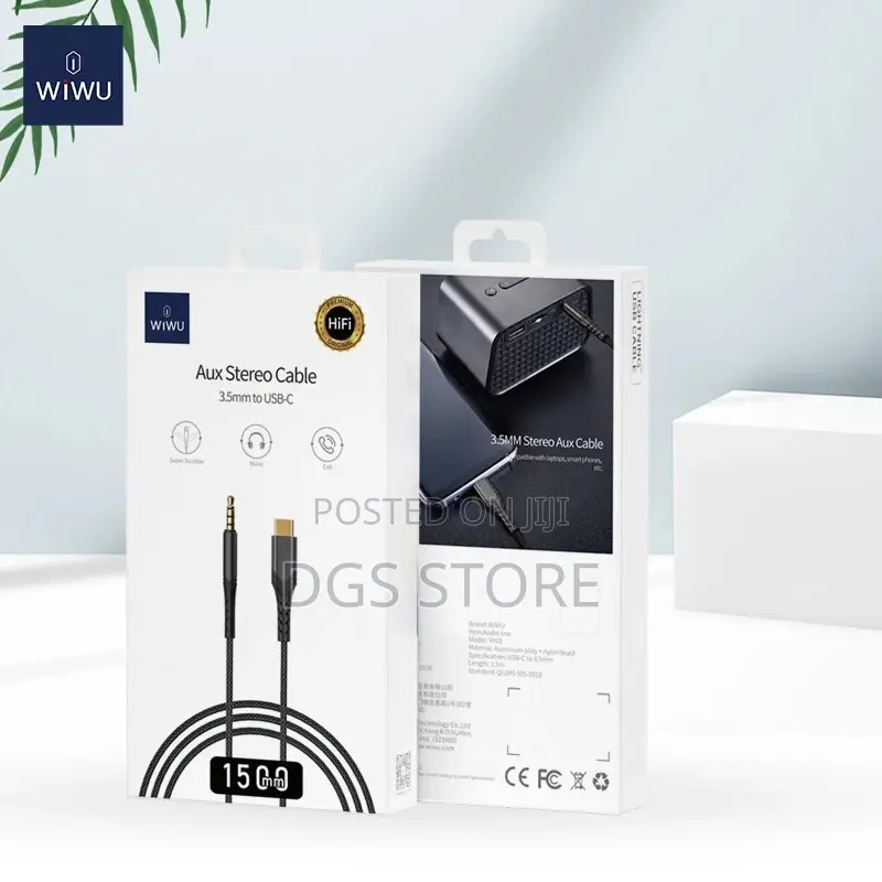 Wiwu Aux Stereo Cable 3.5mm to USB C